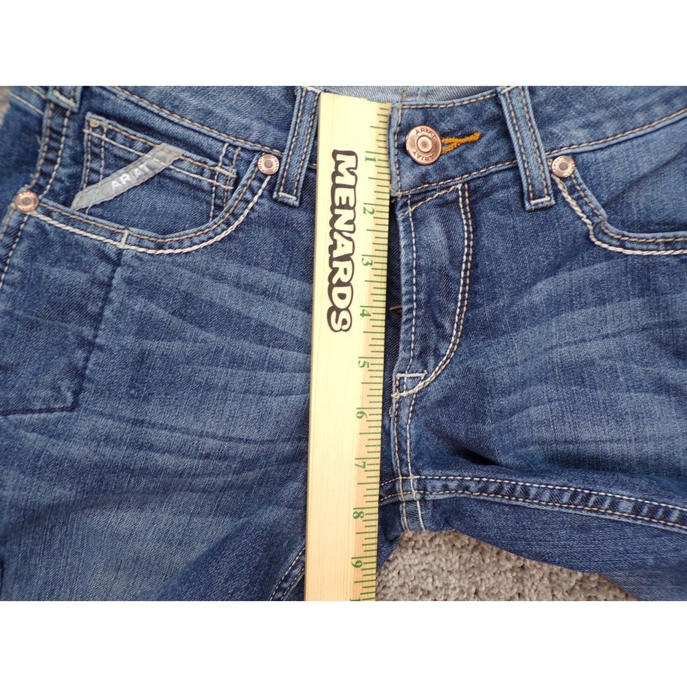Ariat Rebar Mid Rise Straight Jean Womens Sz 27L Blue Cargo Pockets Pants - Picture 15 of 16